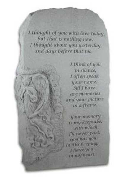 Angel Obelisk With Verse Thought Of You... Garden Stone